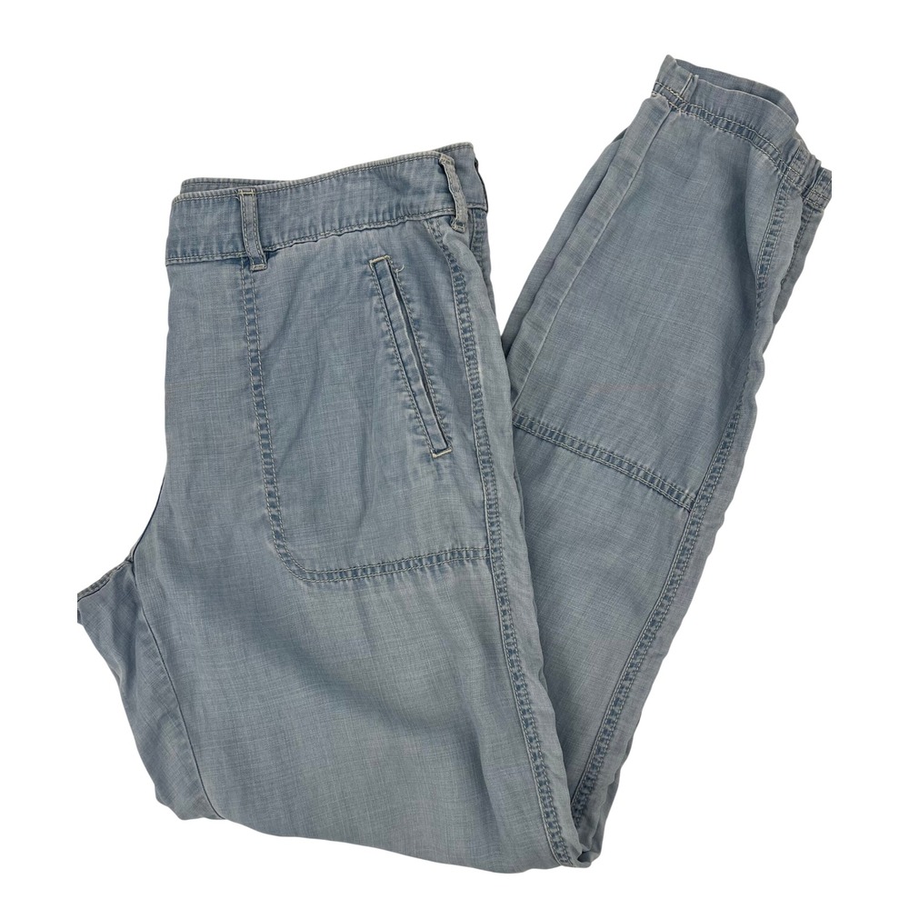 Tommy Bahama Womens Blue Chambray Jogger Pants‎ Light Wash Tapered Size 8